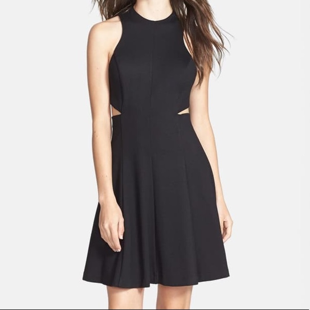 Amanda Uprichard Black Cutout Ponte Dress- [small]